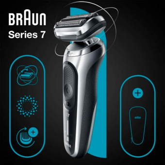 Бритва сетчатая Braun Series 7 71-S1000s реж.эл.:3 питан.:аккум. серебристый/черный от магазина РЭССИ