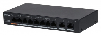 Коммутатор Dahua DH-PFS3010-8GT-96 10G 7PoE+ 96W неуправляемый от магазина РЭССИ