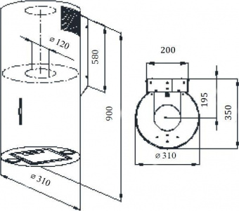 Вытяжка каминная Weissgauff Tubus 90 Black Edition черный управление: кнопочное (1 мотор) от магазина РЭССИ