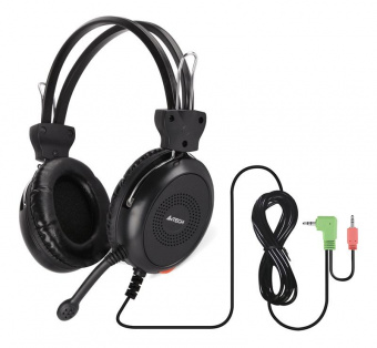 Наушники с микрофоном A4Tech HS-30 черный 2м мониторные оголовье от магазина РЭССИ