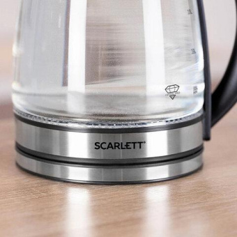 Чайник электрический Scarlett SC-EK27G54 1.7л. 1800Вт серебристый/черный корпус: нерж.сталь/стекло от магазина РЭССИ