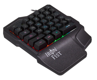 Игровой блок Оклик 701G IRON FIST черный USB for gamer LED (подставка для запястий) (1196590) от магазина РЭССИ
