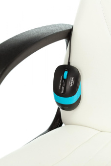 Кресло игровое Zombie RUNNER белый/голубой эко.кожа крестов. пластик от магазина РЭССИ