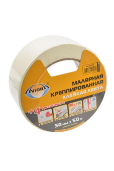 Креппированная клейкая бумажная/малярная лента AVIORA 50 мм 50 м 304-010 от магазина РЭССИ