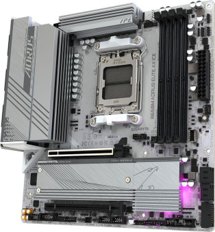 Материнская плата Gigabyte B650M A ELITE AX ICE SocketAM5 AMD B650 4xDDR5 mATX AC`97 8ch(7.1) 2.5Gg RAID+HDMI+DP от магазина РЭССИ