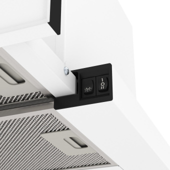 Вытяжка каминная Elikor Интегра GLASS 60П-650-В2Л белый управление: кнопочное (1 мотор) от магазина РЭССИ