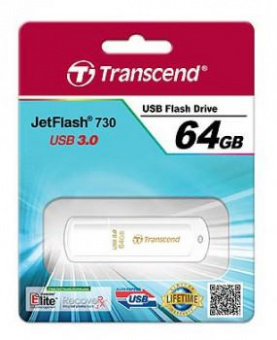 Флеш Диск Transcend 64Gb Jetflash 730 TS64GJF730 USB3.0 белый от магазина РЭССИ