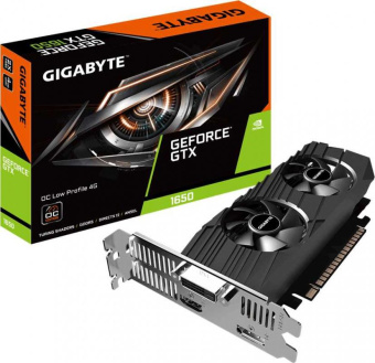 Видеокарта Gigabyte PCI-E GV-N1650OC-4GL NVIDIA GeForce GTX 1650 4096Mb 128 GDDR5 1665/8002 DVIx1 HDMIx1 DPx1 HDCP Ret от магазина РЭССИ
