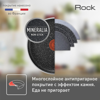 Сковорода Tefal Rock 04225128 круглая 28см покрытие: Titanium ручка несъемная (без крышки) черный (9100049222) от магазина РЭССИ