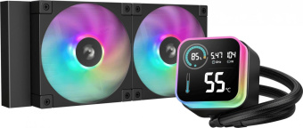 Система водяного охлаждения Deepcool LQ240 ARGB Soc-AM5/AM4/1200/1700/1851 черный 4-pin 38.71dB Al LCD 300W 1530gr Ret (R-LQ240-BKLSMW-G-1) от магазина РЭССИ