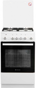 Плита Комбинированная De Luxe 5040.40гэ (кр) ЧР белый (стеклянная крышка) реш.чугун от магазина РЭССИ