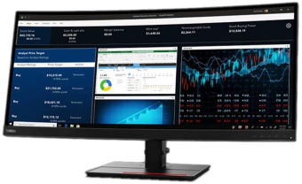 Монитор Lenovo 34" ThinkVision P34w-20 черный IPS LED 6ms 21:9 HDMI M/M HAS Piv 300cd 178гр/178гр 3440x1440 60Hz DP WQ HD 2K (1440p) USB 10.8кг от магазина РЭССИ