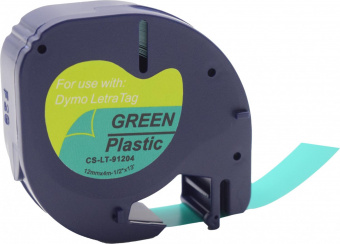 Картридж ленточный Cactus CS-LT-91204 91204 черный/зеленый для Dymo Letra Tag LT-100H от магазина РЭССИ