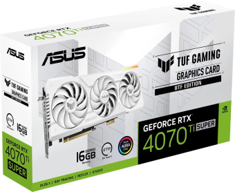 Видеокарта Asus PCI-E 4.0 TUF-RTX4070TIS-16G-BTF-WHITE NVIDIA GeForce RTX 4070TI Super 16Gb 256bit GDDR6X 2610/21000 HDMIx2 DPx3 HDCP Ret от магазина РЭССИ
