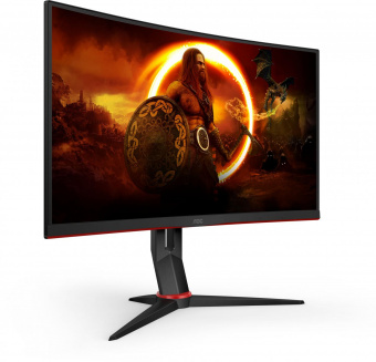 Монитор AOC 27" Gaming CQ27G2U черный/красный VA LED 1ms 16:9 HDMI M/M матовая HAS Piv 300cd 178гр/178гр 2560x1440 144Hz FreeSync Premium VGA DP 2K USB 5.96кг от магазина РЭССИ