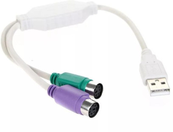 Кабель Premier 6-082-PS2 USB 2.0 A(m) PS/2 (f) 0.1м серый (пакет) от магазина РЭССИ