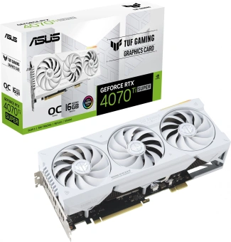 Видеокарта Asus PCI-E 4.0 TUF-RTX4070TIS-O16G-BTF-WHITE NVIDIA GeForce RTX 4070TI Super 16Gb 192bit GDDR6X 2640/21000 HDMIx2 DPx3 HDCP Ret от магазина РЭССИ