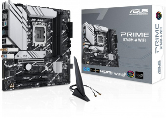 Материнская плата Asus PRIME B760M-A WIFI Soc-1700 Intel B760 4xDDR5 mATX AC`97 8ch(7.1) 2.5Gg RAID+HDMI+DP от магазина РЭССИ