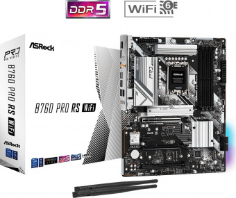 Материнская плата Asrock B760 PRO RS WIFI Soc-1700 Intel B760 4xDDR5 ATX AC`97 8ch(7.1) 2.5Gg RAID+HDMI+DP от магазина РЭССИ