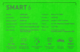 Смартфон Infinix X6511 Smart 6 32Gb 2Gb черный моноблок 3G 4G 2Sim 6.6" 720x1600 Android 11 Go edition 8Mpix 802.11 b/g/n NFC GPS GSM900/1800 GSM1900 TouchSc FM microSD max512Gb от магазина РЭССИ