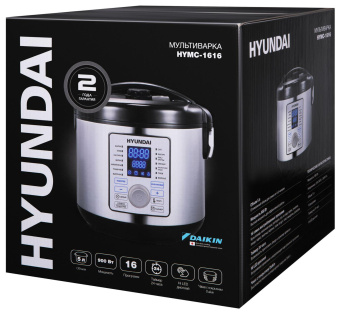 Мультиварка Hyundai HYMC-1616 5л 900Вт серебристый/черный от магазина РЭССИ
