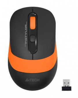 Мышь A4Tech Fstyler FG10 черный/оранжевый оптическая (2000dpi) беспроводная USB (4but) от магазина РЭССИ