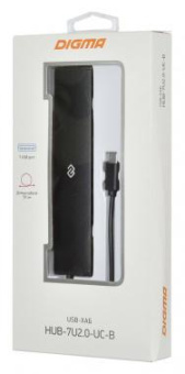 Разветвитель USB-C Digma HUB-7U2.0-UC-B 7порт. черный от магазина РЭССИ