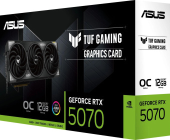 Видеокарта Asus PCI-E 5.0 TUF-RTX5070-O12G-GAMING NVIDIA GeForce RTX 5070 12Gb 192bit GDDR7 2610/28000 HDMIx2 DPx3 HDCP Ret от магазина РЭССИ