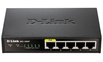 Коммутатор D-Link DGS-1005P/A1A 5G 4PoE 60W неуправляемый от магазина РЭССИ