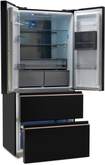 Холодильник Hyundai CM55043F 3-хкамерн. черный стекло инвертер от магазина РЭССИ