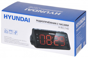 Радиобудильник Hyundai H-RCL140 черный LED подсв:красная часы:цифровые AM/FM от магазина РЭССИ