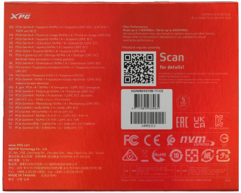 Накопитель SSD A-Data PCIe 4.0 x4 1TB AGAMMIXS70B-1T-CS XPG Gammix S70 Blade M.2 2280 от магазина РЭССИ