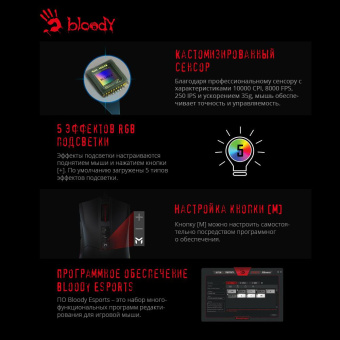 Мышь A4Tech Bloody ES9 Plus черный оптическая (10000dpi) USB (7but) от магазина РЭССИ