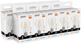 Лампа филам. Gauss Filament 7Вт цок.:E27 груша св.свеч.бел.теп. (упак.:10шт) (22217) от магазина РЭССИ