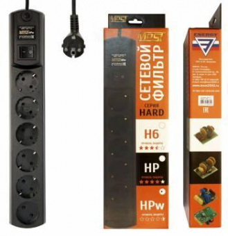 Сетевой фильтр Most HPw 2м (6 розеток) черный (коробка) от магазина РЭССИ