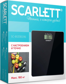 Весы напольные электронные Scarlett SC-BS33E036 макс.180кг черный от магазина РЭССИ