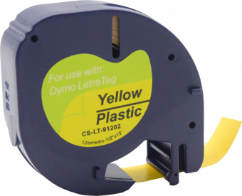 Картридж ленточный Cactus CS-LT-91202 91202 черный/желтый для Dymo Letra Tag LT-100H от магазина РЭССИ