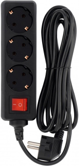 Сетевой фильтр SunWind SW-SP33-B 3м (3 розетки) черный (коробка) от магазина РЭССИ