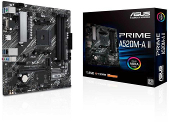 Материнская плата Asus PRIME A520M-A II Soc-AM4 AMD A520 4xDDR4 mATX AC`97 8ch(7.1) GbLAN RAID+VGA+HDMI+DP от магазина РЭССИ
