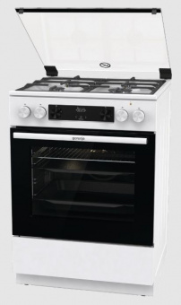 Плита Комбинированная Gorenje GK6C4WF белый (стеклянная крышка) реш.чугун от магазина РЭССИ