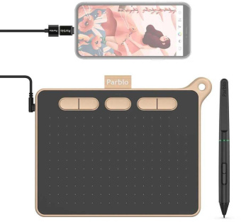 Графический планшет Parblo Ninos S USB Type-C черный/розовый от магазина РЭССИ