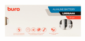 Батарея Buro Alkaline LR03 AAA (10шт) коробка от магазина РЭССИ