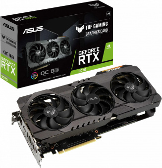 Видеокарта Asus PCI-E 4.0 TUF-RTX3070-O8G-V2-GAMING NVIDIA GeForce RTX 3070 8192Mb 256 GDDR6 1815/14000 HDMIx2 DPx3 HDCP Ret от магазина РЭССИ