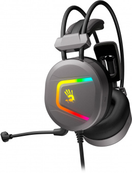 Наушники с микрофоном A4Tech Bloody MC750 серый 2.3м мониторные USB оголовье (MC750 GREY) от магазина РЭССИ