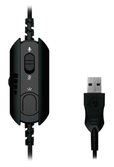 Наушники с микрофоном A4Tech Bloody G570 черный/серый 2м мониторные USB оголовье (G570 (BLACK+GREY) USB) от магазина РЭССИ