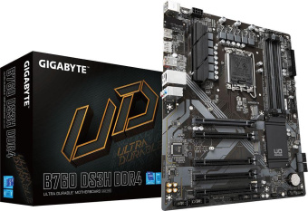 Материнская плата Gigabyte B760 DS3H DDR4 Soc-1700 Intel B760 4xDDR4 ATX AC`97 8ch(7.1) GbLAN RAID+HDMI+DP от магазина РЭССИ