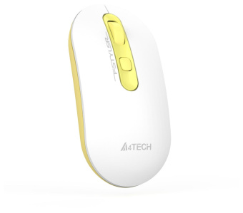 Мышь A4Tech Fstyler FG20S Daisy белый/желтый оптическая (2000dpi) silent беспроводная USB для ноутбука (4but) от магазина РЭССИ