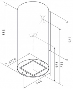 Вытяжка каминная Jet Air Pipe BL/A/43 черный управление: кнопочное (1 мотор) от магазина РЭССИ