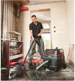 Строительный пылесос Metabo ASR 25 L SC universal 1400Вт (уборка: сухая/влажная) зеленый от магазина РЭССИ