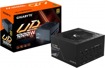 Блок питания Gigabyte ATX 1000W GP-UD1000GM 80+ gold (24+4+4pin) APFC 120mm fan 8xSATA Cab Manag RTL от магазина РЭССИ